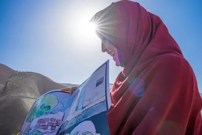 On 2nd October 2022, Somaya, a UNICEF-supported Community Health Worker, educates mothers about the importance of good nutrition in Kitijik, Daikundi Province in central Afghanistan.  