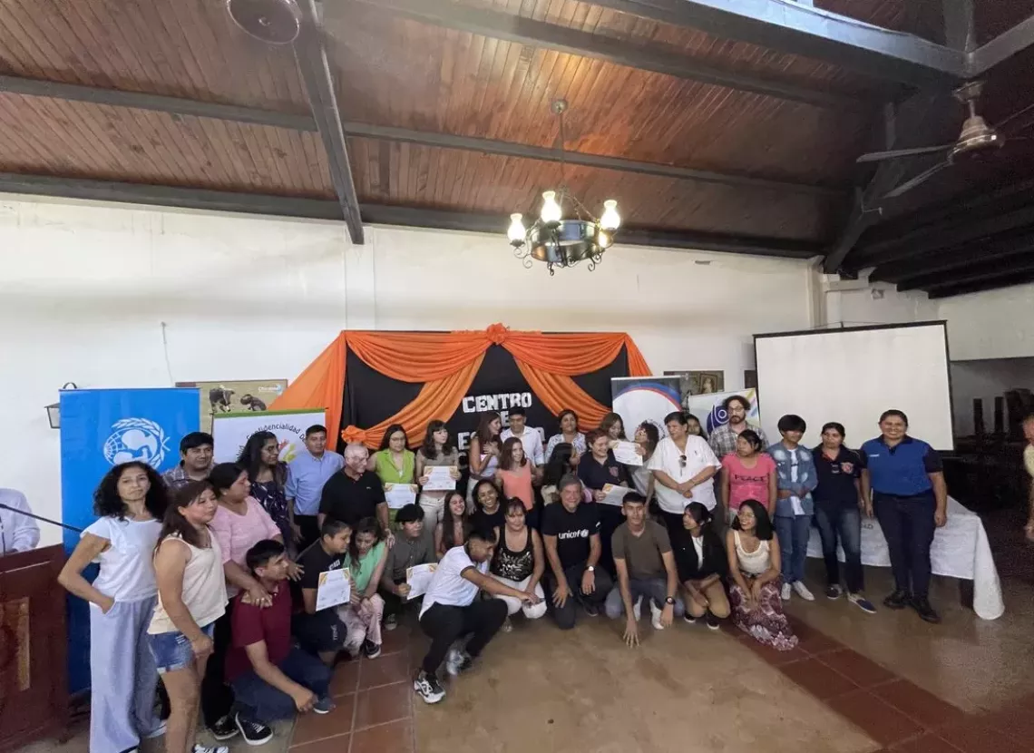 El grupo de jóvenes del nuevo centro de escucha en Chicoana