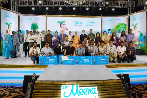 Winners of the UNICEF Meena Media Awards 2023