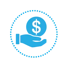 ícone mostra uma mão fazendo uma doação monetária
