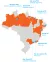 Imagem mostra o mapa do Brasil com a marcação das capitais onde a iniciativa ocorre: Belém, Fortaleza, Manaus, Recife, Rio de Janeiro, Salvador, São Luís e São Paulo