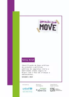 Capa da publicação com grafismos e o logo do projeto Geração que Move