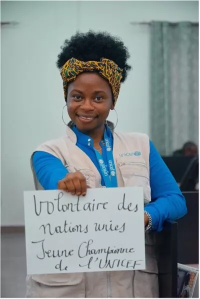 Gråce Wani, 27, based in Bunia in Ituri province, Community UN Volunteer in the first cohort of the Champions