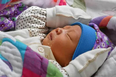 A newborn baby in a hospital in Kyrgyzstan that was entirely rehabilitated by UNICEF. 