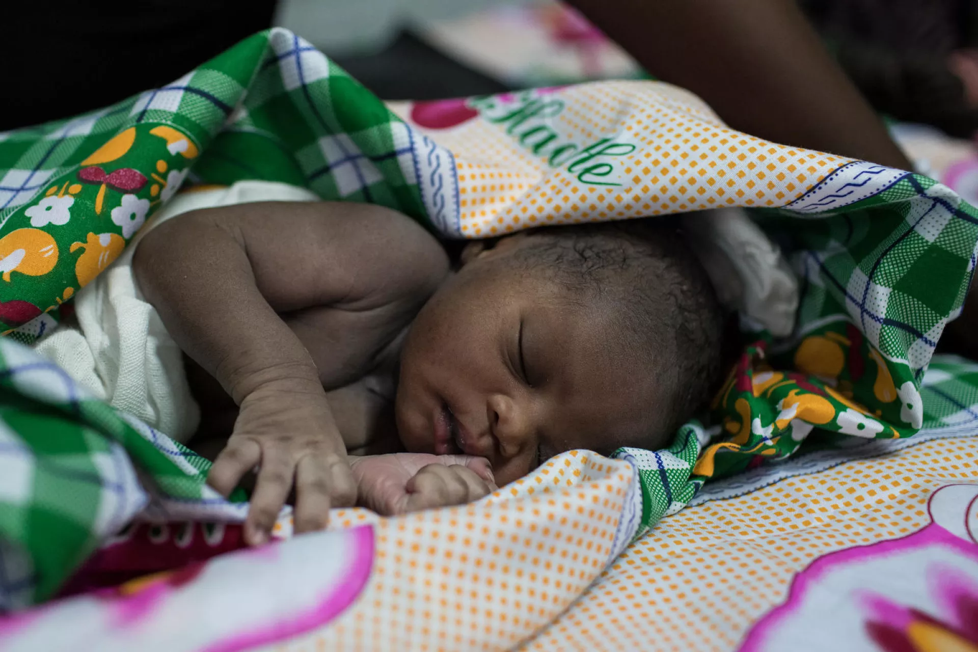 Sleeping baby in South Sudan.