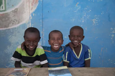 Nuro, Yusuf and Musa, 6 are the happy faces in the Accelerated School Readiness program at Simbile Primary School, Afar region 