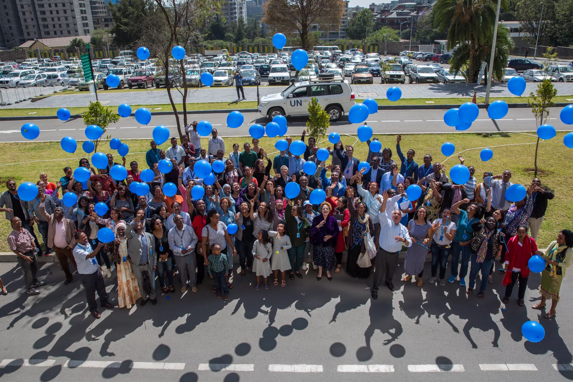 UNICEF Ethiopia staff released 70 balloons to commemorate UNICEF's global 70 years anniversary and made a wish that the coming years ahead will bring better results for every child everywhere. UNICEF Ethiopia2016Demissew Bizuwork