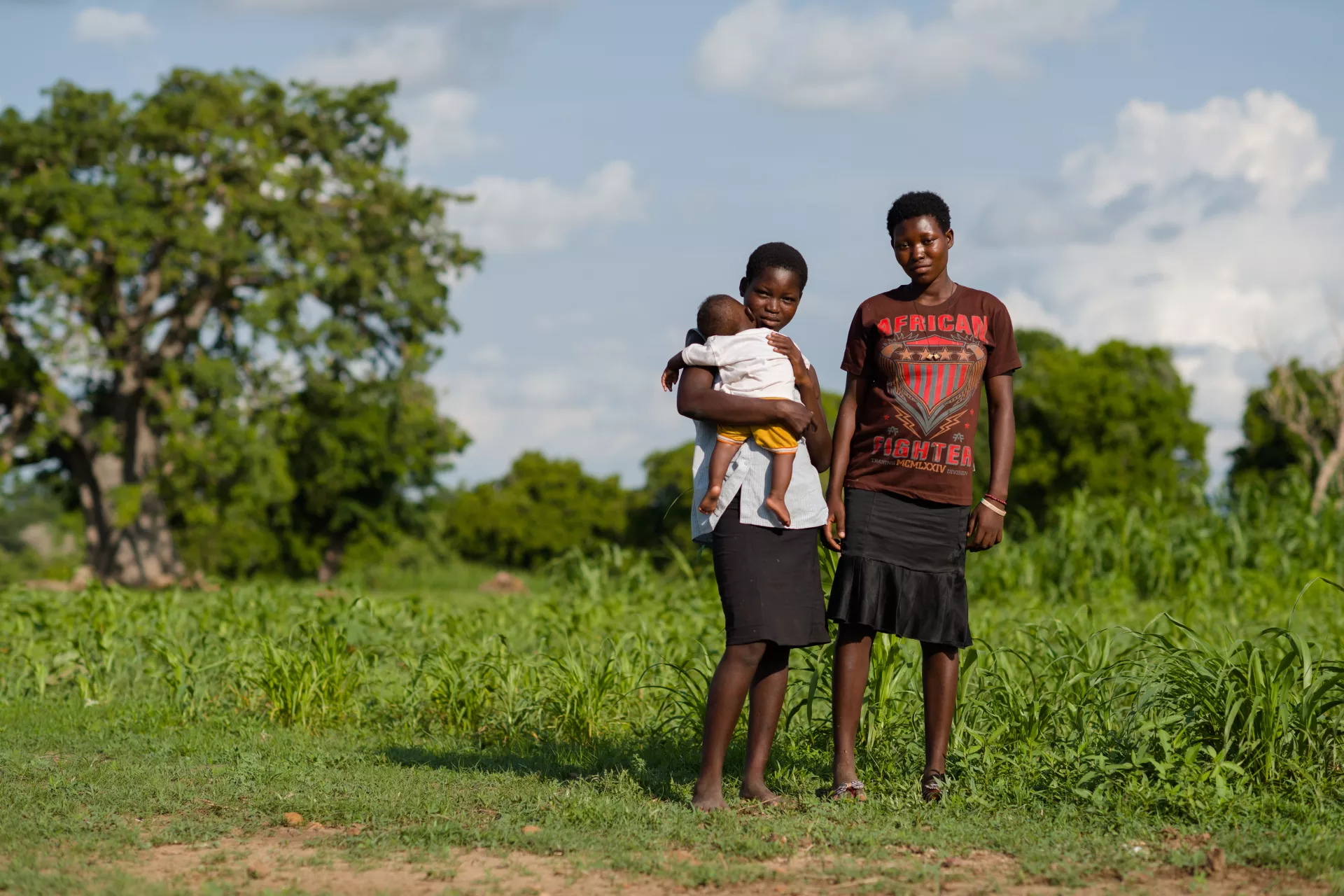Clara Akuligah and her friend Portia Atiah pictured in Bongo Soe on 23 July 2015.