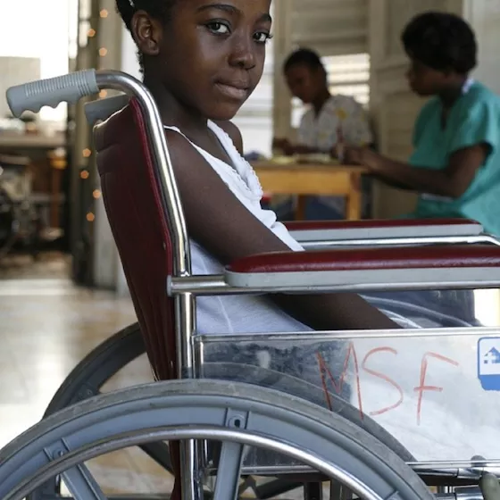 Photograph of a girl in wheelchair