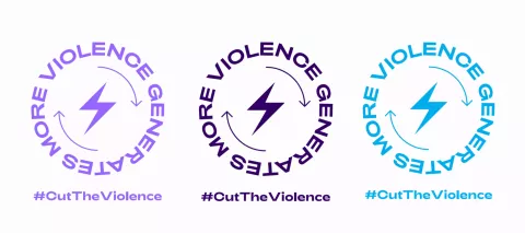 Cut the violence campaign logo in three colours