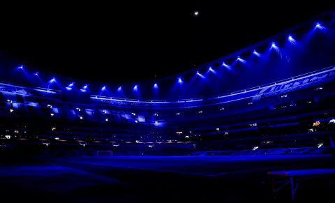 El Estadio Azteca se pintó de azul