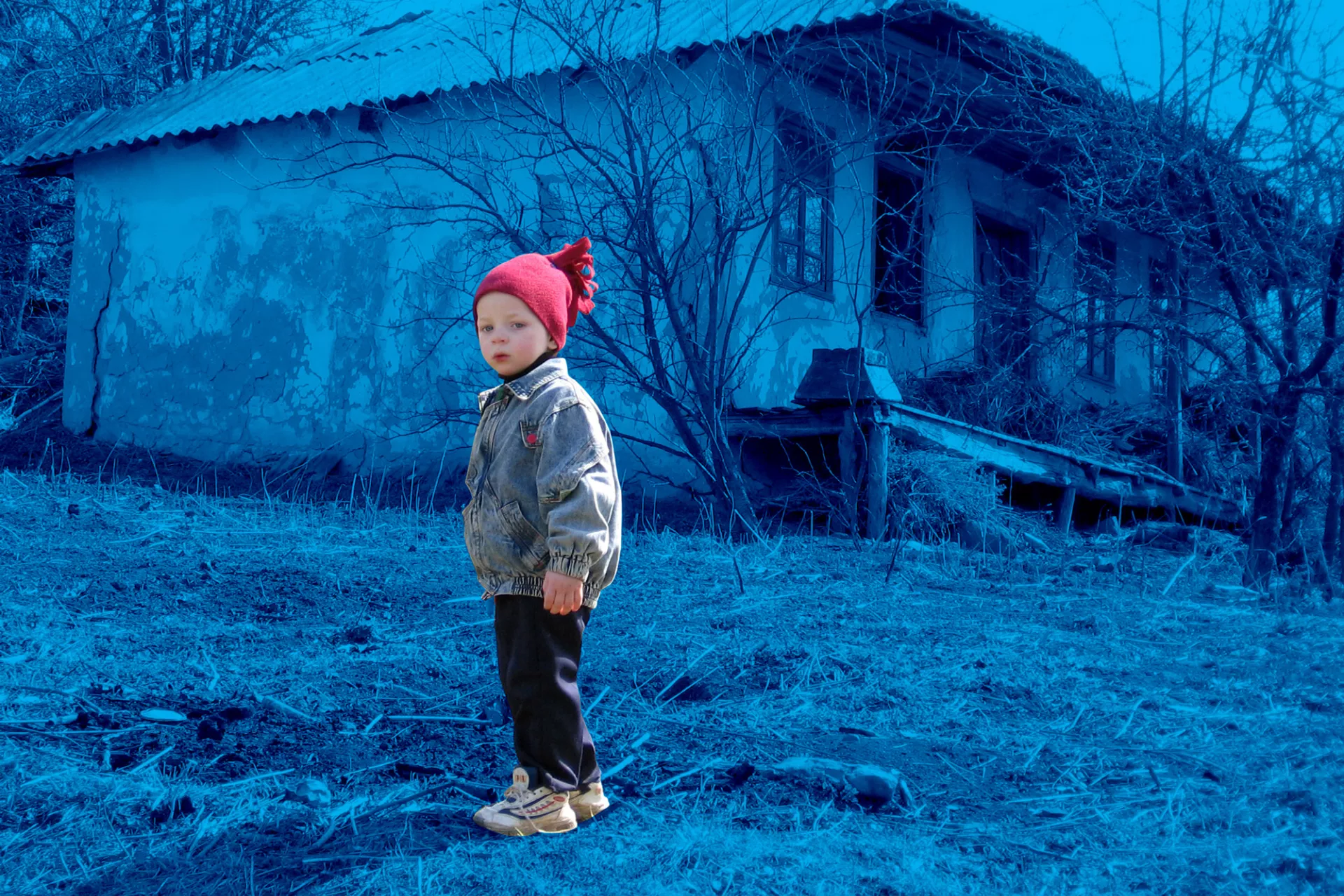 child in a red beanie, Moldova