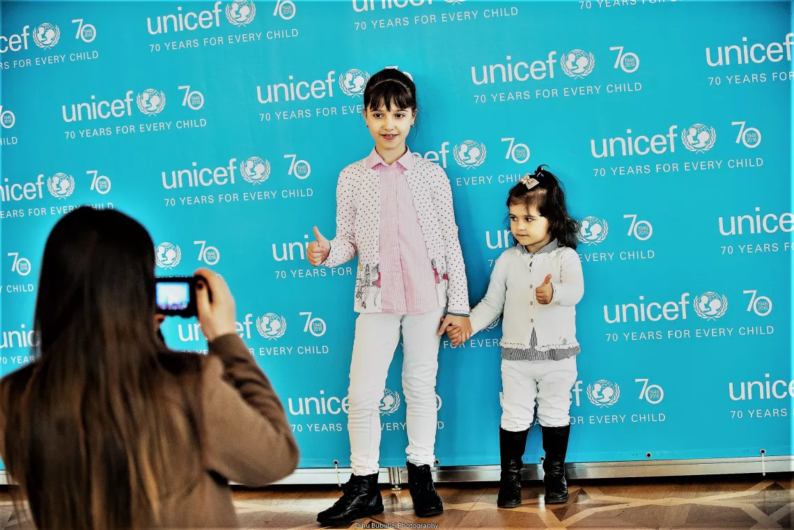 girls at UNICEF@70, Moldova