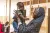 Hauwa Abubakar plays with her son Adamu who has just been discharged from the malnutrition treatment programme at Pulka PHC