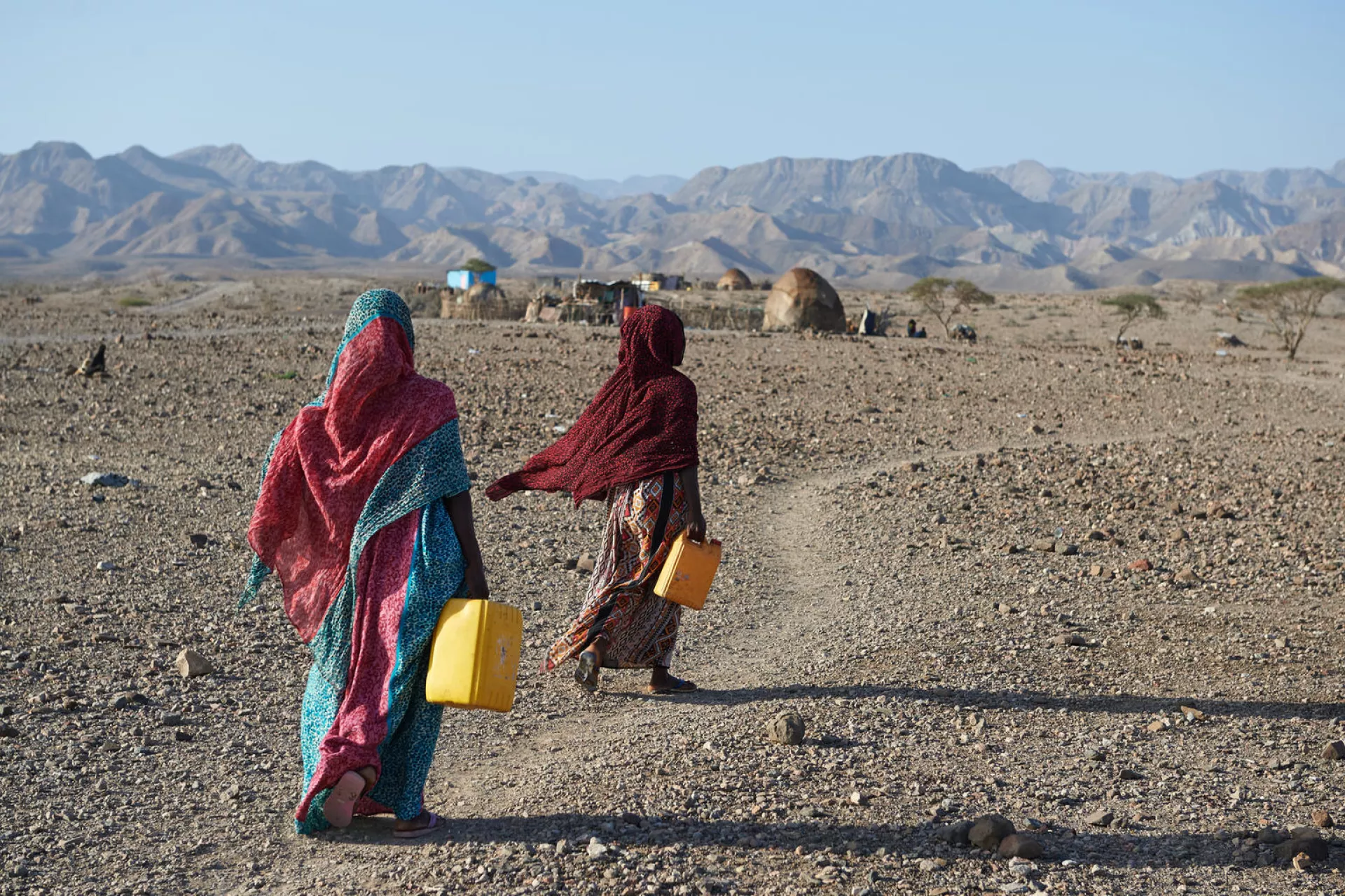 In Djibouti, water is as precious as it is scarce. Since the drought started in 2007, rainfall has dramatically reduced and water levels in traditional wells have dropped forcing women and children to walk long distances for water.