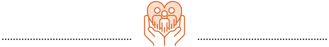 Icono de un par de manos alzando a tres personas