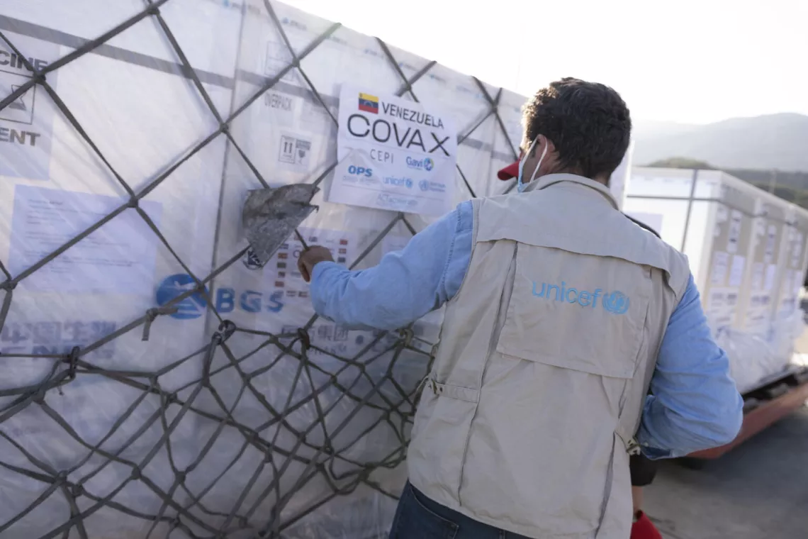 Venezuela. Doses of the COVID-19 vaccine are delivered in Venezuela as part of a shipment to the country by the COVAX mechanism.