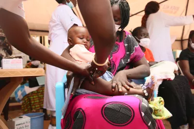 Baby receiving a Polio vaccine