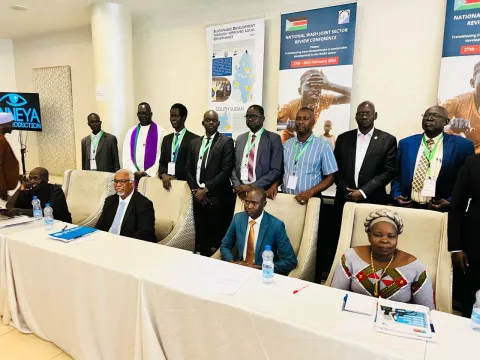 South Sudan leaders and development partners during the National Joint Sector Review Conference on WASH