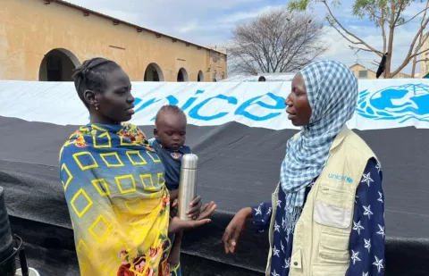 UNICEF support to women and children fleeing conflict in Sudan