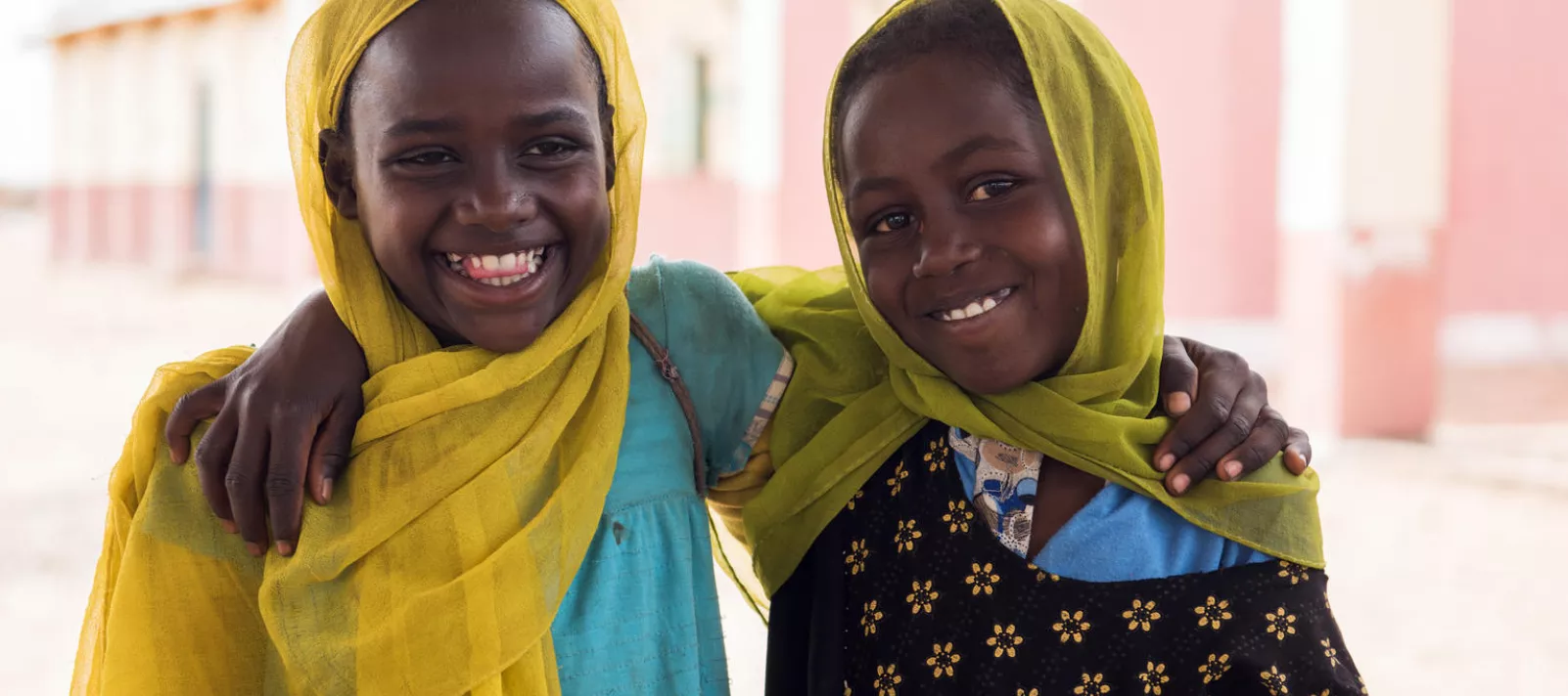 girls, smiles, children, Sudan, play