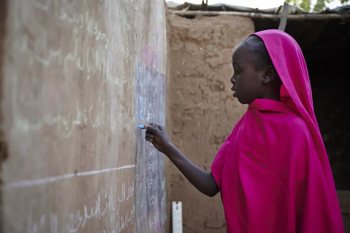 girls, smiles, Sudan, UNICEF, education, classroom