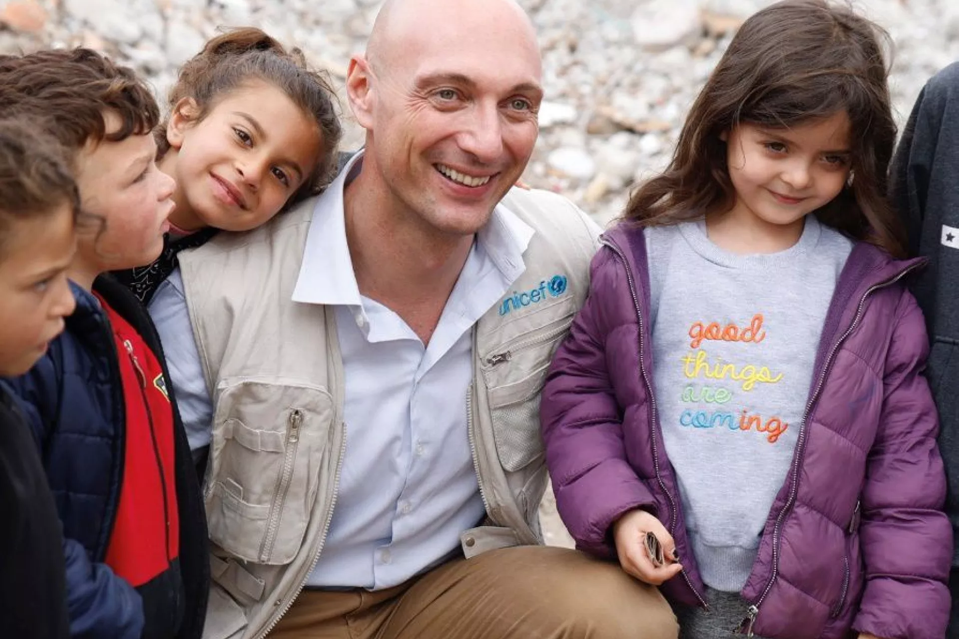 Paolo Marchi with children 
