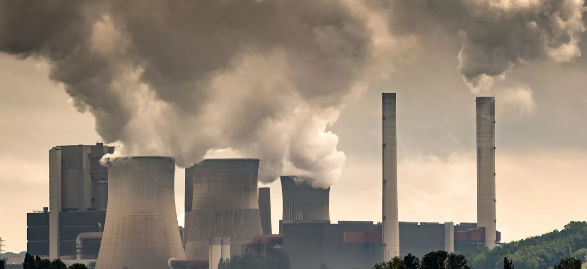 Air pollution: emissions from a power plant
