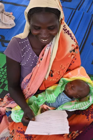 Birth registration awareness session, at the refugee site of Adré, in the East of Chad, close to the border of Sudan.