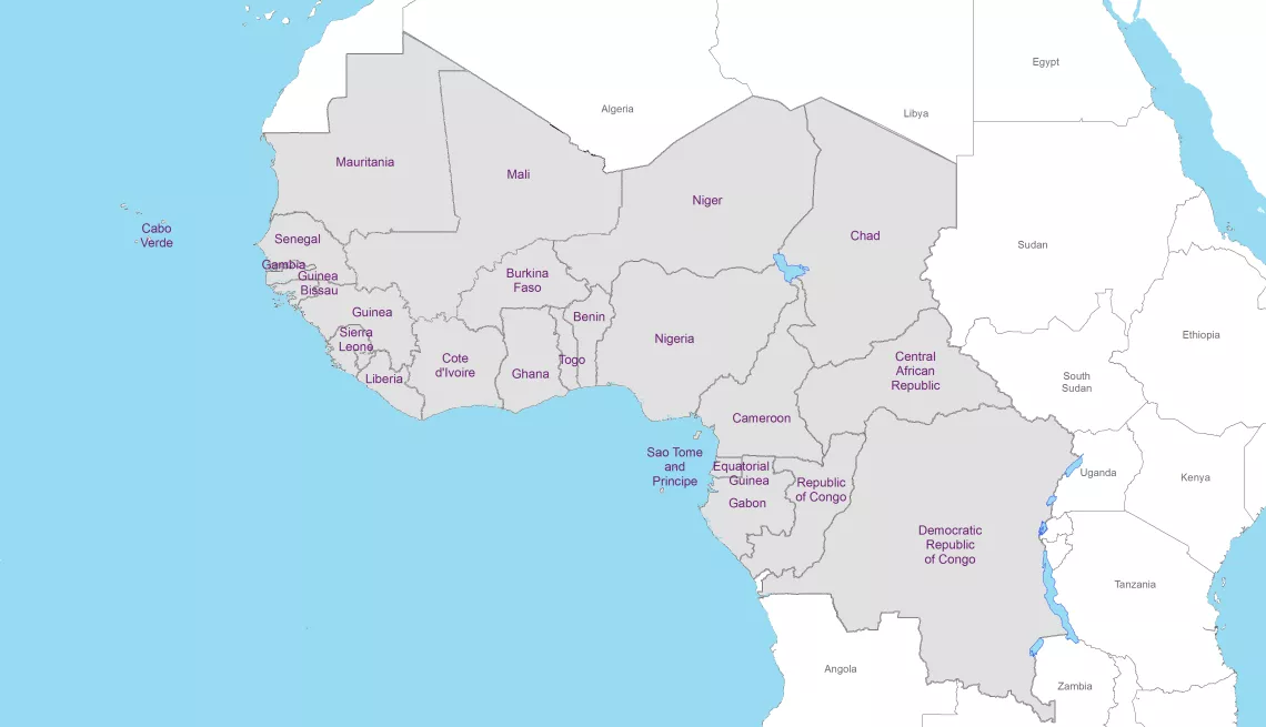 Regional Map of West and Central Africa