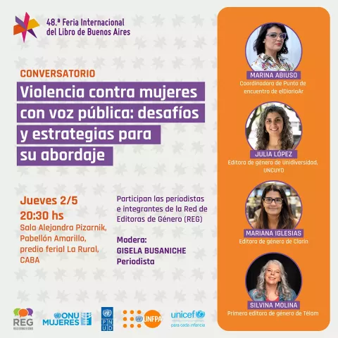 Flyer de Violencia contra mujeres con voz pública: desfíos y estrategias para su abordaje