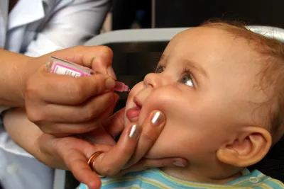 A child getting immunization vaccine.
