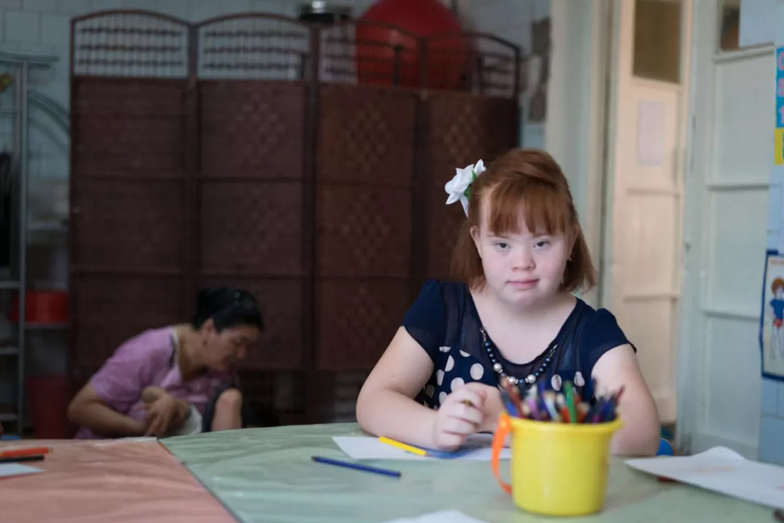 Розалия посещает «Бучур» - реабилитационный центр для детей с инвалидностью.