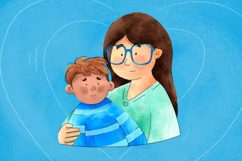 Ilustración de madre e hijo