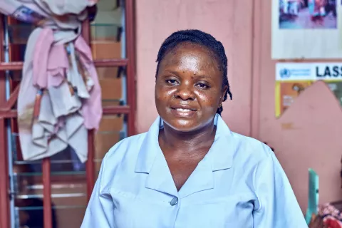 Bumkeng Nguhemen, a health worker at the FMC Makurdi, working at the antenatal and postnatal, unit.