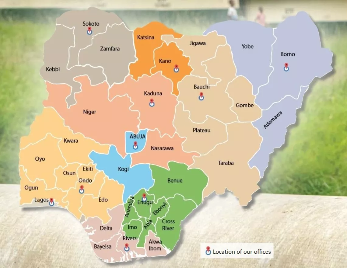 Map of offices in Nigeria