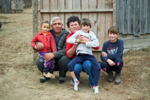 A family with three children, including one with disability