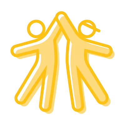 Icono de dos personas chocando las manos