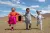 Convention on the Rights of the Child: Three children run outside a mobile kindergarten in Mongolia.