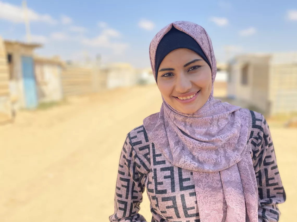 Ahed, 18, in Za'atari refugee camp in Jordan.