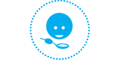 Icon showing a stylized face about to eat using a spoon