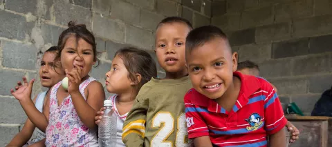 Children from the community of Pavia (Lara), Venezuela, during the implementation of Child Friendly Spaces in October 2018. 