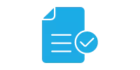 Blue icon representing a report