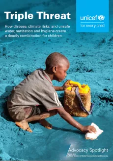 A report cover featuring a young boy fetching water